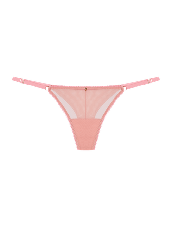 Tanga de hilo de tul damasco rosa