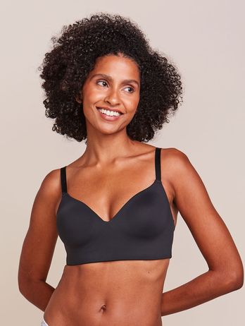 Sujetador Triangular Negro Con Copa De Microfibra