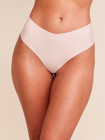 Tanga de ballet beige nude con laterales anchos en microfibra