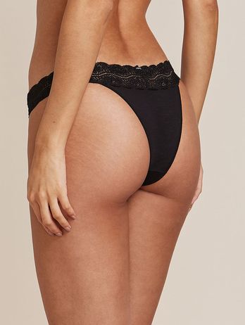 Braguita Bikini De Modal Y Detalle De Encaje Negro