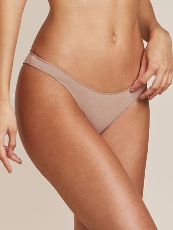 Braguita Bikini con Acabado Invisible en Microfibra Ante Beige