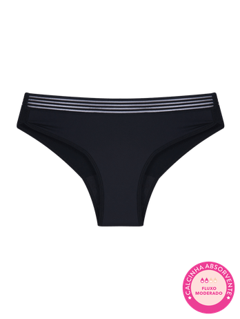 Braguita Boyshort Absorbente Con Elástico - Flujo Moderado Negro