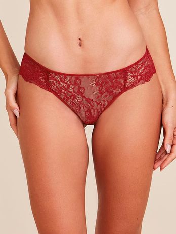 Braguitas de bikini de encaje rojo Zaire